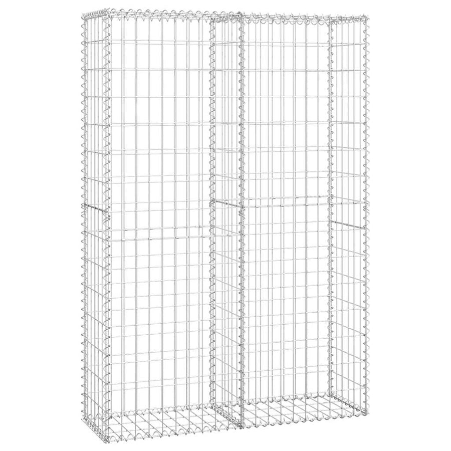 Gabion Basket with Lids Galvanised Wire 150 x 100 x 30 cm