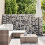 Gabion Basket with Lids Galvanised Wire 150x100x30 cm - Side View