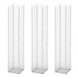 Gabion Set 3 pcs Galvanised Wire 25 x 25 x 150 cm