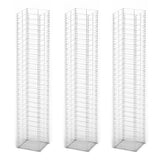 Gabion Set 3 pcs Galvanised Wire 25 x 25 x 150 cm - Front View