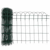 Garden Border Fence Powder-coated Iron 25x0.65 m - Top-Down View