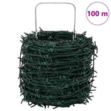 Barbed Wire Entanglement Wire Green Wire Roll 100 m - Rear View