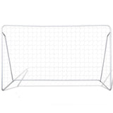 Soccer Goal Post Net Set Steel 240 x 90 x 150 cm High-quality - Front View