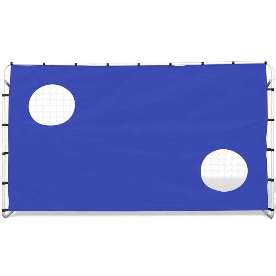 Soccer Goal with Aiming Wall Steel 240x92x150 cm High-quality