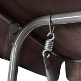 Outdoor Hanging Swing Bench with a Canopy Coffee for 3 Persons - Side View