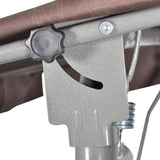 Outdoor Hanging Swing Bench with a Canopy Coffee for 3 Persons