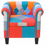Armchair with Patchwork Design Fabric - Front View
