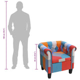 Armchair with Patchwork Design Fabric - Rear View