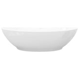 Luxury Ceramic Basin Oval with Overflow and Faucet Hole - 45-Degree Angle