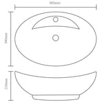 Luxury Ceramic Basin Oval with Overflow and Faucet Hole
