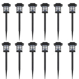 Outdoor Solar Lamp LED Light Set 12 pcs with Spike 8.6 x 8.6 x 38 cm