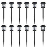 Outdoor Solar Lamp LED Light Set 12 pcs with Spike 8.6 x 8.6 x 38 cm