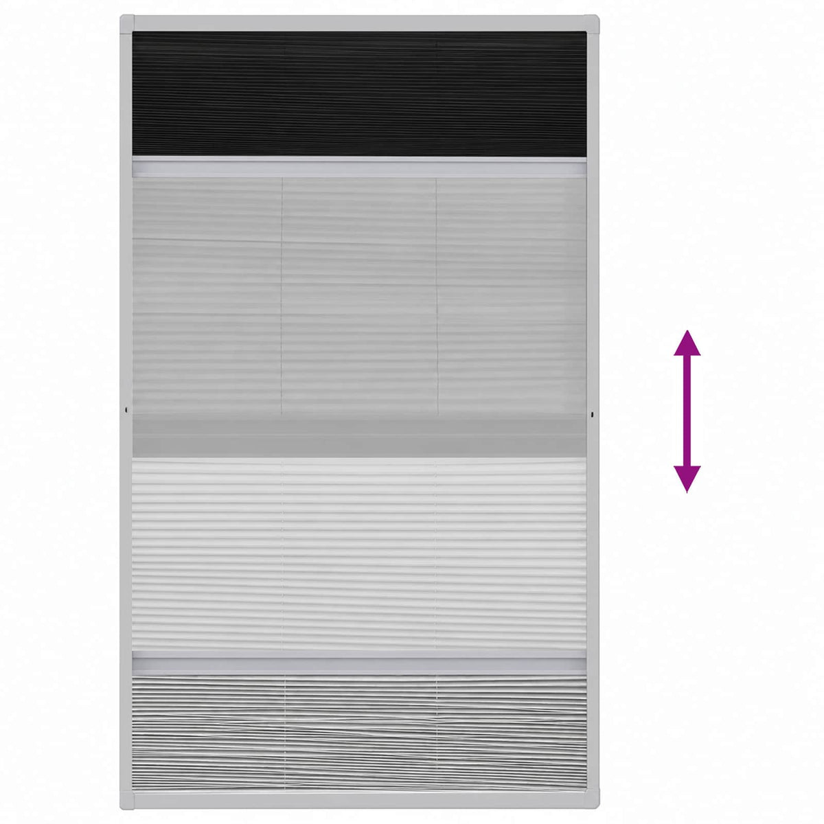 Insect Plisse Screen Window Aluminium 160 x 80 cm with Shade