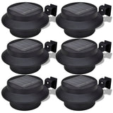 Outdoor Solar Lamp Set 6 pcs Fence Light Gutter Light Black - Front View