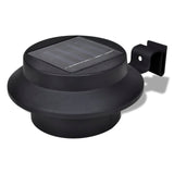 Outdoor Solar Lamp Set 6 pcs Fence Light Gutter Light Black - Side View