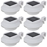 Outdoor Solar Lamp Set 6 pcs Fence Light Gutter Light White - Front View
