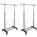 Adjustable Clothes Racks 2 pcs 1 Hanging Rail
