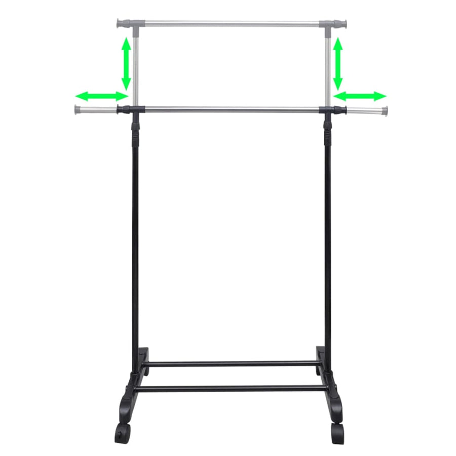 Adjustable Clothes Racks 2 pcs 1 Hanging Rail