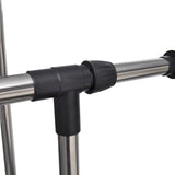 Adjustable Clothes Rack with 2 Hanging Rails 2 pcs - Rear View