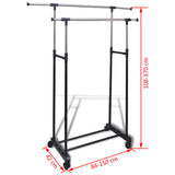 Adjustable Clothes Rack with 2 Hanging Rails 2 pcs - Close-Up Angle