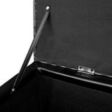 Long Storage Bench Wood Black - Top-Down View