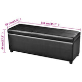 Long Storage Bench Wood Black - Rear View