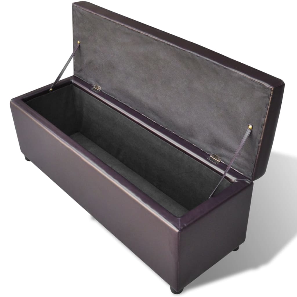 Long Storage Bench Wood Brown