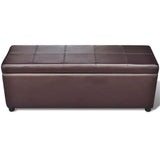 Long Storage Bench Wood Brown - Side View