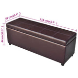 Long Storage Bench Wood Brown - Rear View