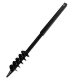 Ground Drill with Handle Auger Bit 80 mm Double Spirals Steel Black - Top-Down View