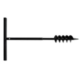 Ground Drill with Handle Auger Bit 100 mm Double Spirals Steel Black - Side View