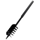 Ground Drill with Handle Auger Bit 150 mm Three Spirals Steel Black - Side View
