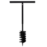 Ground Drill with Handle Auger Bit 150 mm Three Spirals Steel Black - Top-Down View