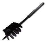 Ground Drill with Handle Auger Bit 180mm 3 Spirals Steel Black - Top-Down View