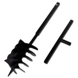Ground Drill with Handle Auger Bit 200 mm Three Spirals Steel Black - Side View