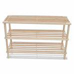 3-Tier Shoe Racks 2 pcs Solid Fir Wood