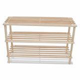 3-Tier Shoe Racks 2 pcs Solid Fir Wood - Side View