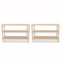 3-Tier Shoe Racks 2 pcs Solid Fir Wood