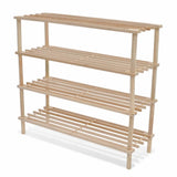 4-Tier Shoe Racks 2 pcs Solid Fir Wood - Front View