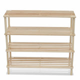 4-Tier Shoe Racks 2 pcs Solid Fir Wood - Side View