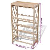 Wine Rack for 25 Bottles Solid Fir Wood - Top-Down View