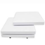 Coffee Table 3 Tiers High Gloss White - Close-Up Angle