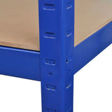 5-Layer Storage Shelf Blue Steel&Engineered Wood - Rear View