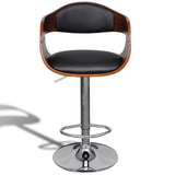 Bar Stool Bent Wood and Faux Leather - Front View