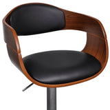 Bar Stool Bent Wood and Faux Leather - Side View