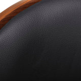 Bar Stool Bent Wood and Faux Leather - Top-Down View