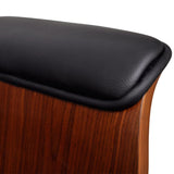 Swivel Arm Chair Bent Wood and Faux Leather - Side View