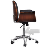 Swivel Arm Chair Bent Wood and Faux Leather - Top-Down View