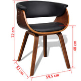 Dining Chair Bent Wood and Faux Leather - Rear View