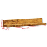 Solid Wood Wall Mounted Display Shelf 2 pcs - Rear View
